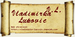 Vladimirka Lupović vizit kartica